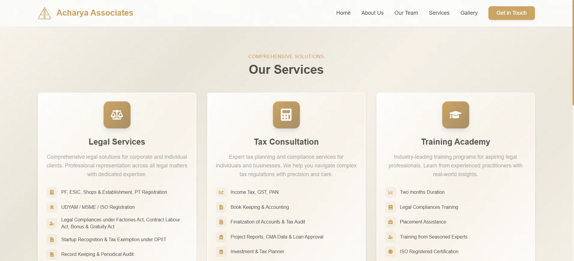 Services Page